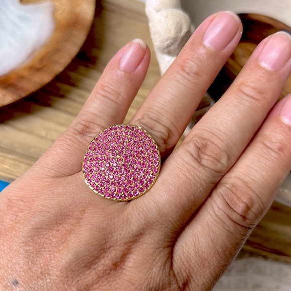 🖤Pink crystal pave ring by COACH - Picture 3 of 11